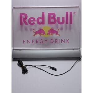 Vintage Red Bull Energy Drink Back Bar LED Light Up Acrylic Sign Man Cave Pub